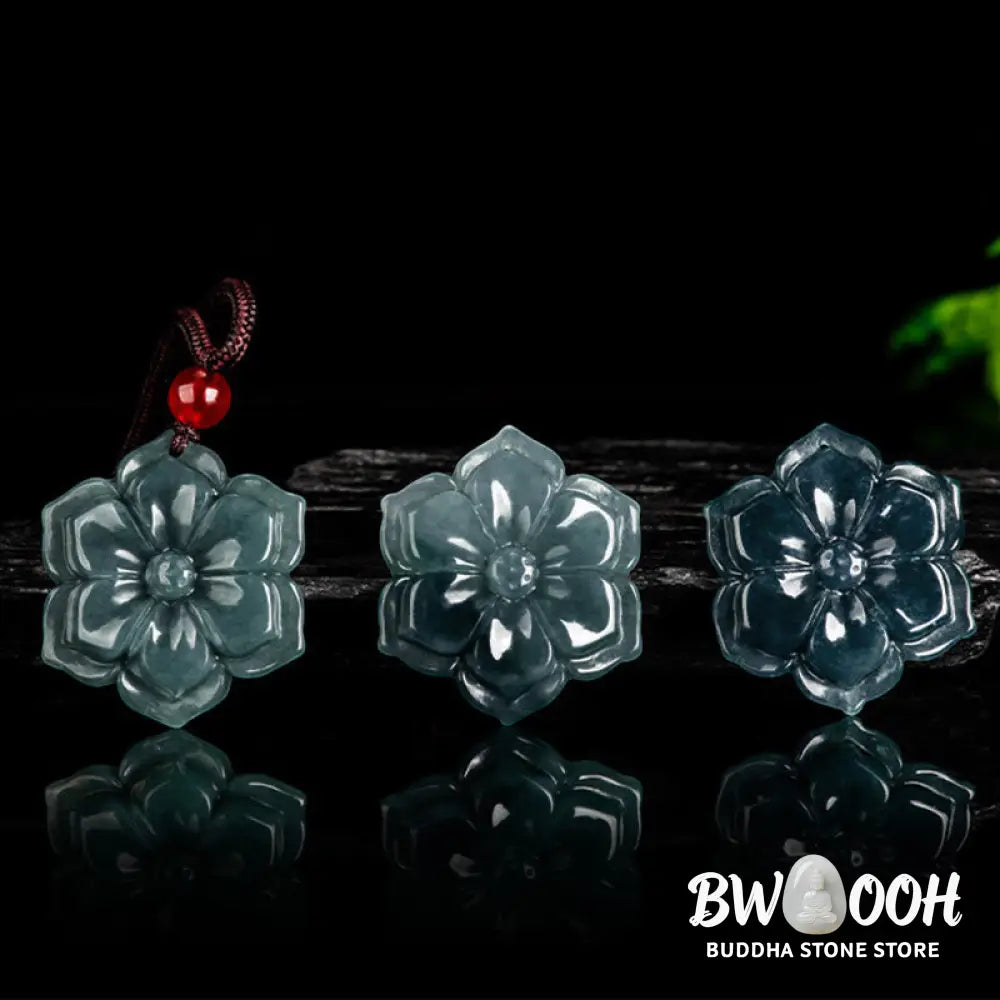 Buddha Stones Peach Blossom Jade Prosperity Necklace Pendants - BWOOOH - Jade - Necklaces &amp; Pendants