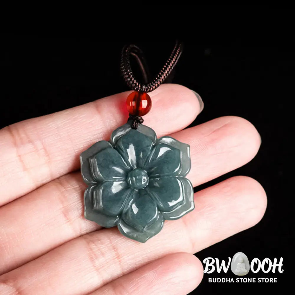 Buddha Stones Peach Blossom Jade Prosperity Necklace Pendants - BWOOOH - Jade - Necklaces &amp; Pendants