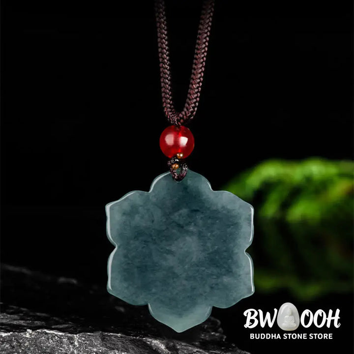 Buddha Stones Peach Blossom Jade Prosperity Necklace Pendants - BWOOOH - Jade - Necklaces &amp; Pendants