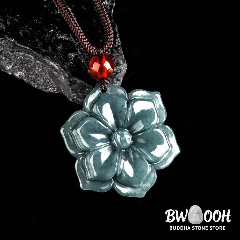 Buddha Stones Peach Blossom Jade Prosperity Necklace Pendants - BWOOOH - Jade - Necklaces & Pendants