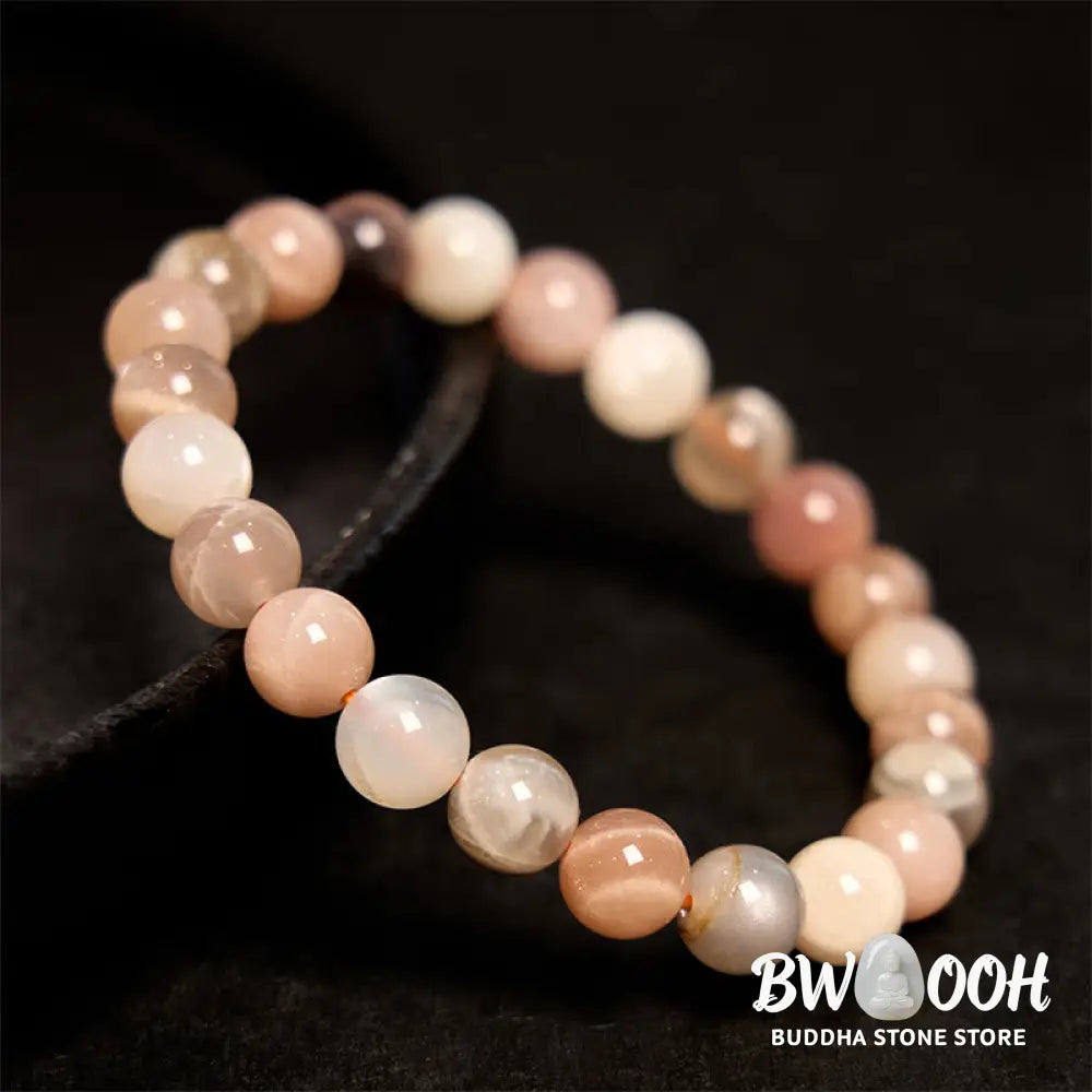 Buddha Stones Peach Moonstone Healing Bracelet - BWOOOH - Peach Moonstone(Wrist Circumference: 14-16cm) - Bracelet