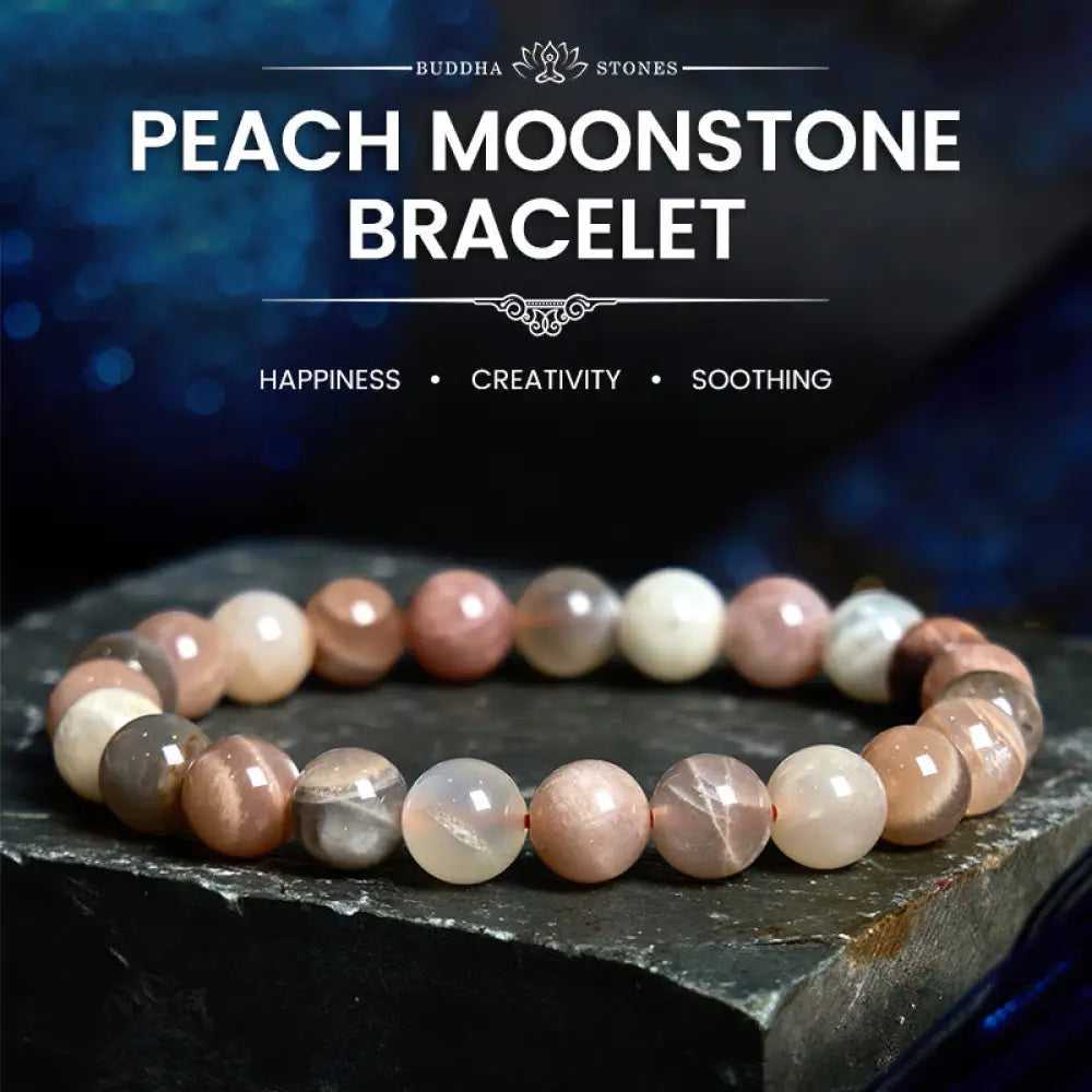 BWOOOH Peach Moonstone Healing Bracelet - BWOOOH - Peach Moonstone(Wrist Circumference: 14-16cm) - Bracelet