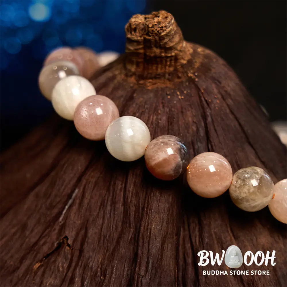 Buddha Stones Peach Moonstone Healing Bracelet - BWOOOH - Peach Moonstone(Wrist Circumference: 14-16cm) - Bracelet