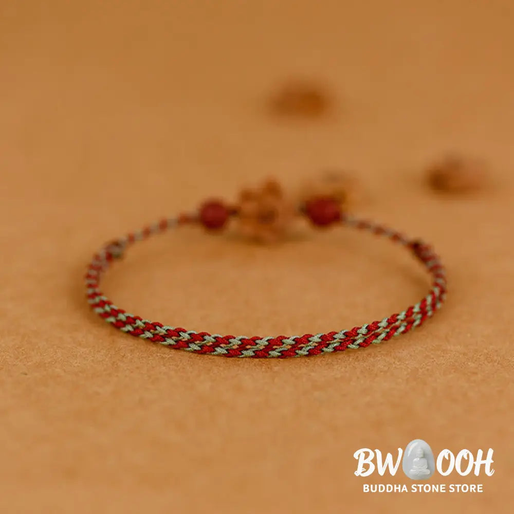Buddha Stones Peach Wood Small Peach Blossom Cinnabar Wealth String Bracelet Anklet - BWOOOH - Bracelet Anklet