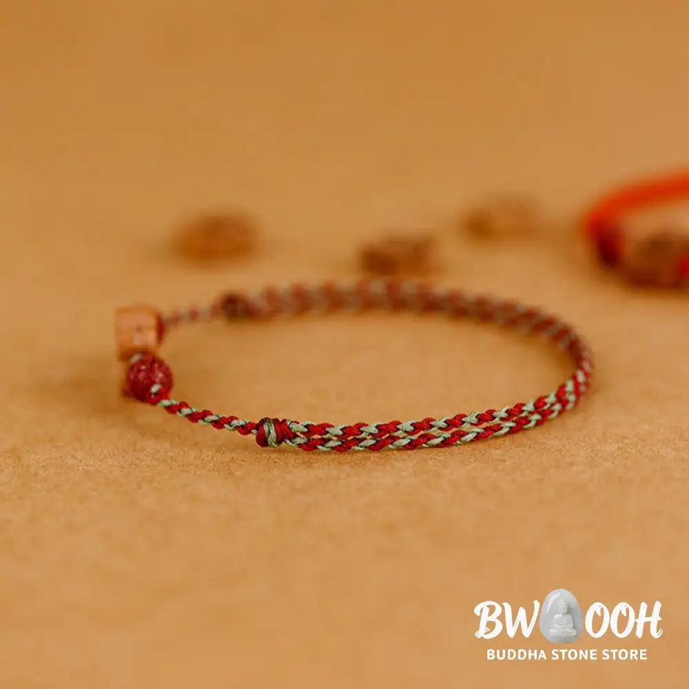 Buddha Stones Peach Wood Small Peach Blossom Cinnabar Wealth String Bracelet Anklet - BWOOOH - Bracelet Anklet