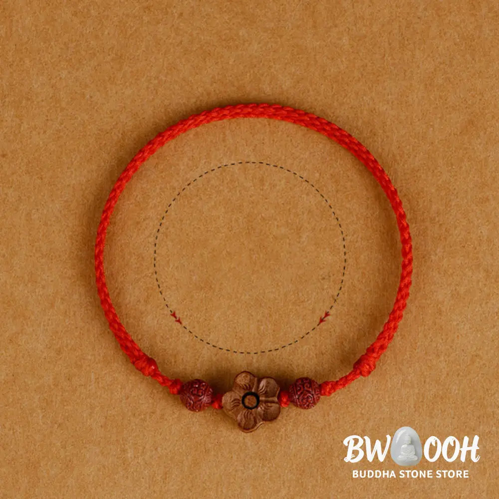 Buddha Stones Peach Wood Small Peach Blossom Cinnabar Wealth String Bracelet Anklet - BWOOOH - Bracelet Anklet