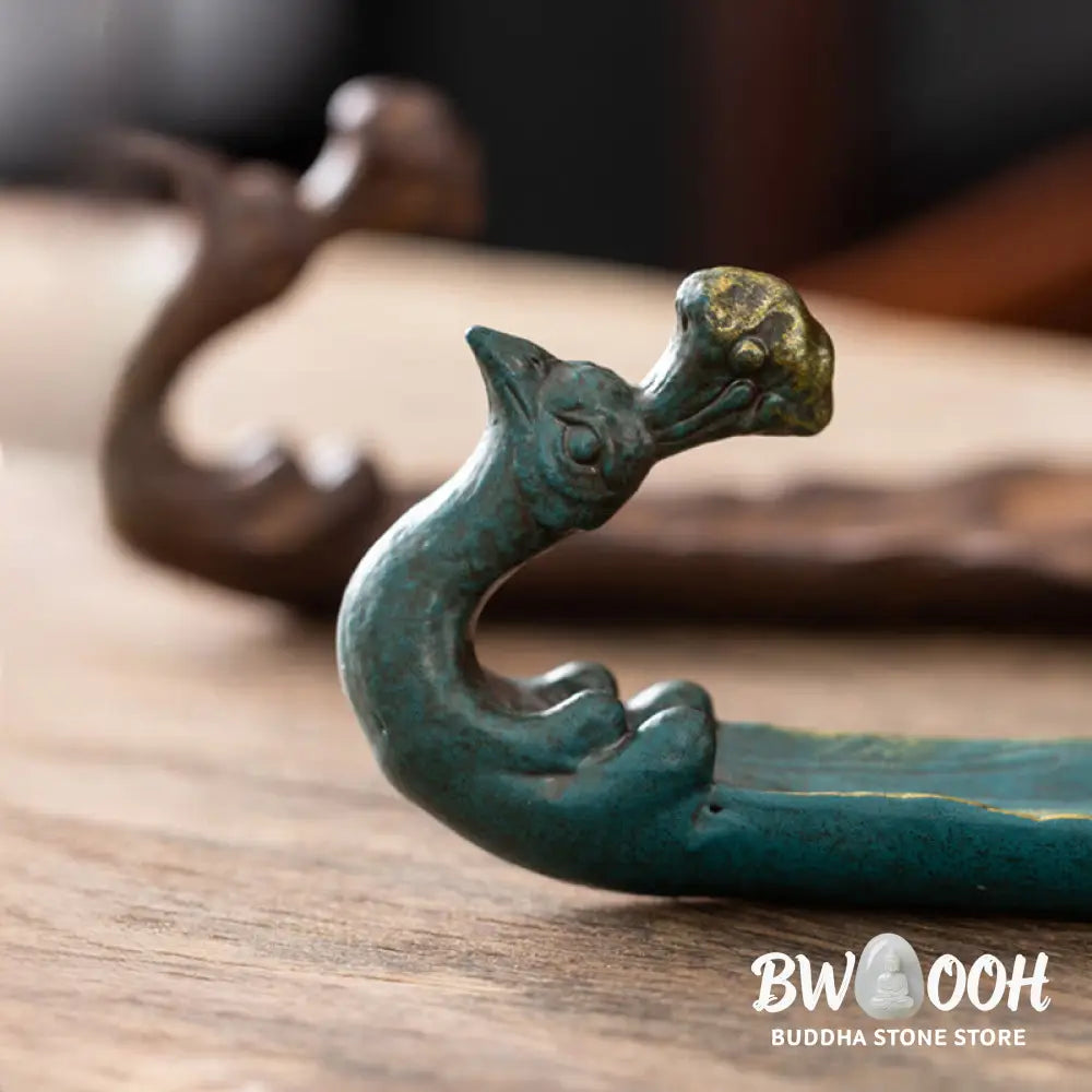 Buddha Stones Peacock Shape Fortune Home Decoration Incense Burner - Incense Burner