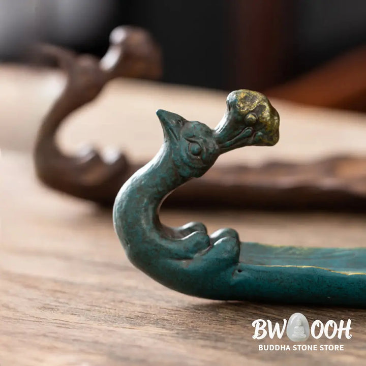 Buddha Stones Peacock Shape Fortune Home Decoration Incense Burner - Incense Burner