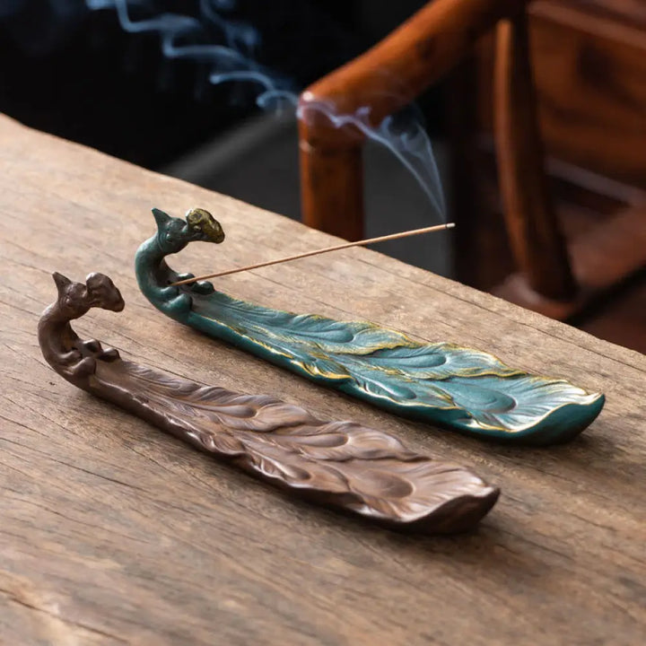 BWOOOH handcrafted incense burner - Peacock Shape Fortune Home Decorati