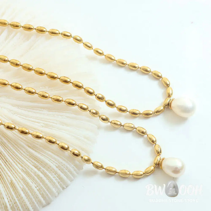Buddha Stones Pearl Bead Peace Necklace Pendant - BWOOOH - Pearl (Happiness ♥ Calm) - Necklaces &amp; Pendants