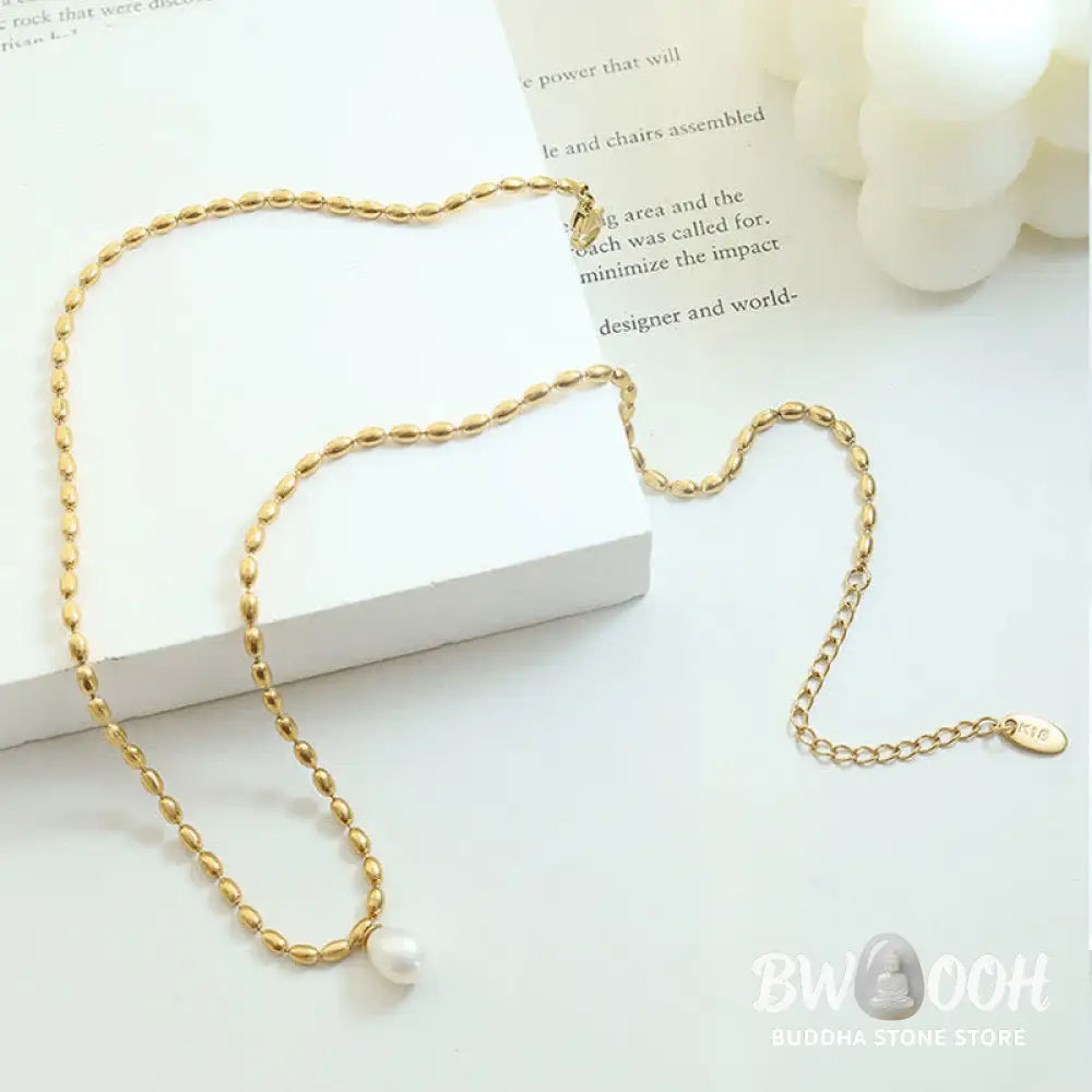 Buddha Stones Pearl Bead Peace Necklace Pendant - BWOOOH - Pearl (Happiness ♥ Calm) - Necklaces &amp; Pendants