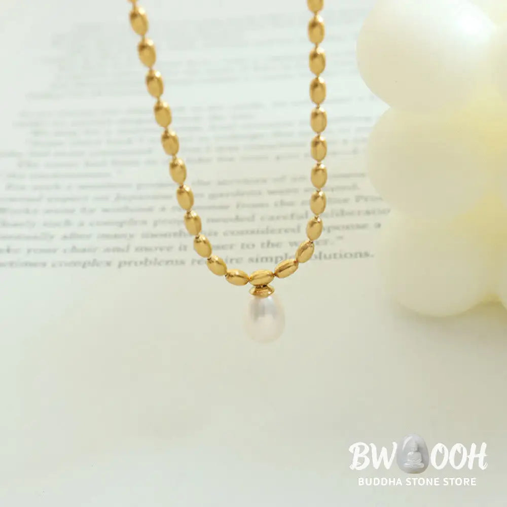 Buddha Stones Pearl Bead Peace Necklace Pendant - BWOOOH - Pearl (Happiness ♥ Calm) - Necklaces &amp; Pendants