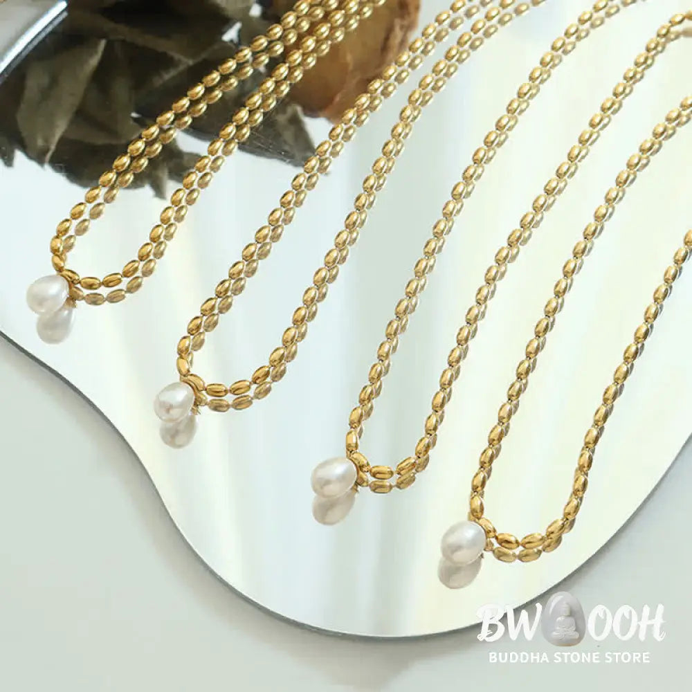 Buddha Stones Pearl Bead Peace Necklace Pendant - BWOOOH - Pearl (Happiness ♥ Calm) - Necklaces &amp; Pendants
