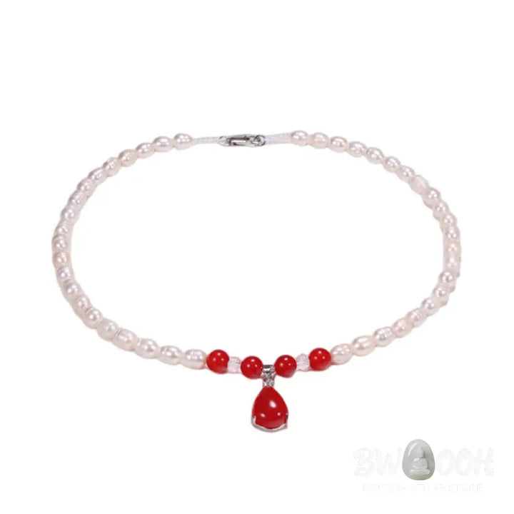 Buddha Stones Pearl Bead Waterdrop Calm Peace Necklace Pendant - BWOOOH - Necklaces &amp; Pendants