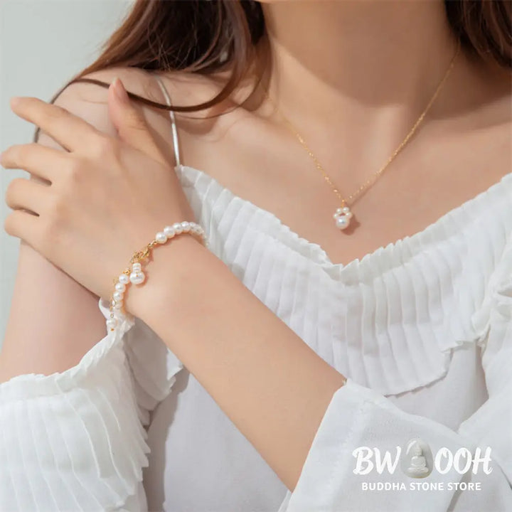 Buddha Stones Pearl Cat Paw Healing Chain Bracelet - BWOOOH - Pearl(Healing♥Wisdom) - Bracelet