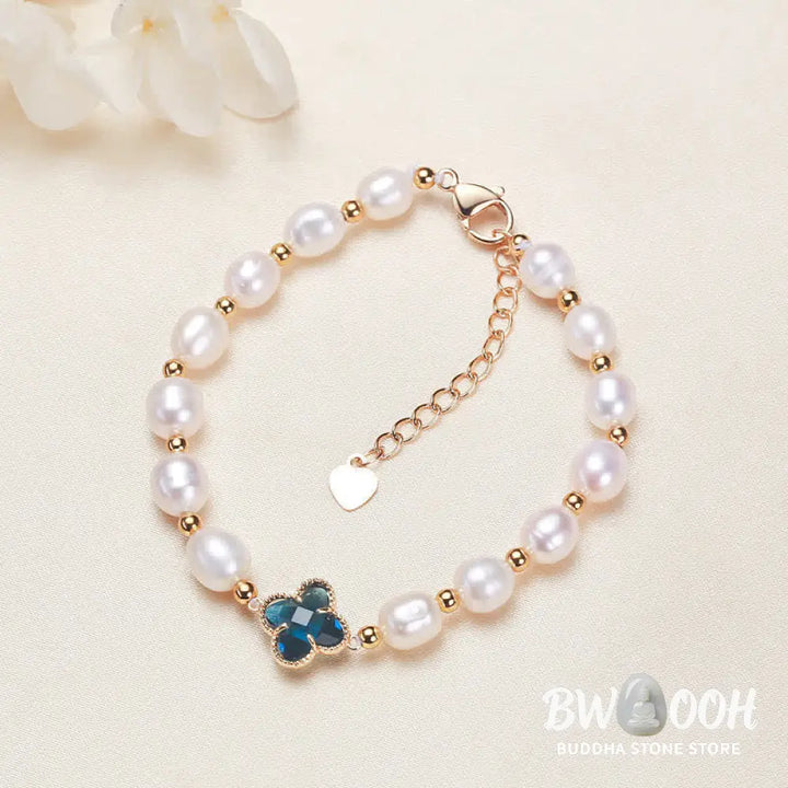 Buddha Stones Pearl Four Leaf Clover Wealth Chain Bracelet - BWOOOH - Bracelet