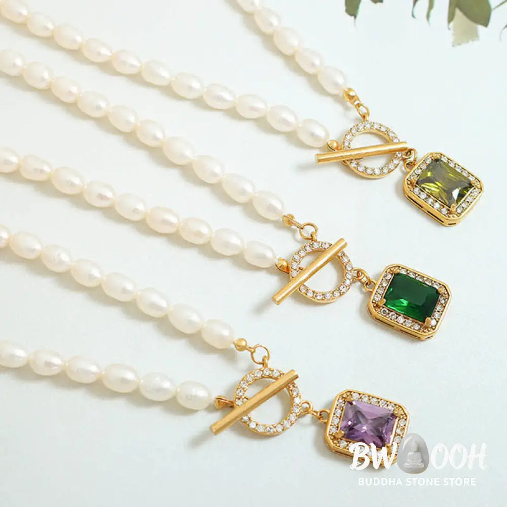 Buddha Stones Pearl Zircon Wealth Charm Necklace Pendant - BWOOOH - Necklaces &amp; Pendants