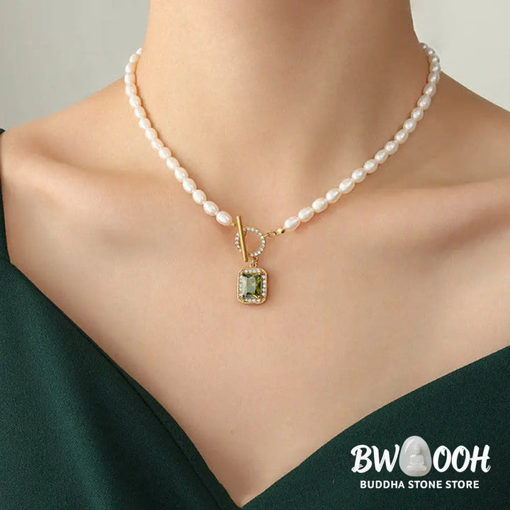 Buddha Stones Pearl Zircon Wealth Charm Necklace Pendant - BWOOOH - Necklaces &amp; Pendants