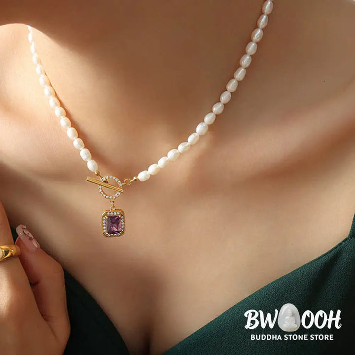 Buddha Stones Pearl Zircon Wealth Charm Necklace Pendant - BWOOOH - Necklaces &amp; Pendants