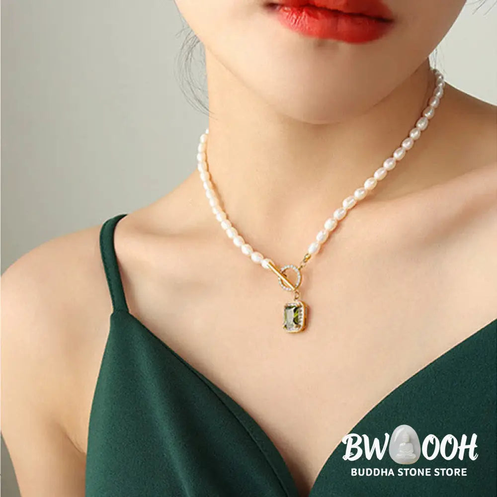 Buddha Stones Pearl Zircon Wealth Charm Necklace Pendant - BWOOOH - Necklaces &amp; Pendants