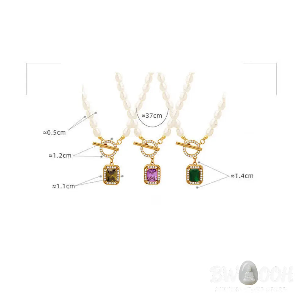 Buddha Stones Pearl Zircon Wealth Charm Necklace Pendant - BWOOOH - Necklaces &amp; Pendants