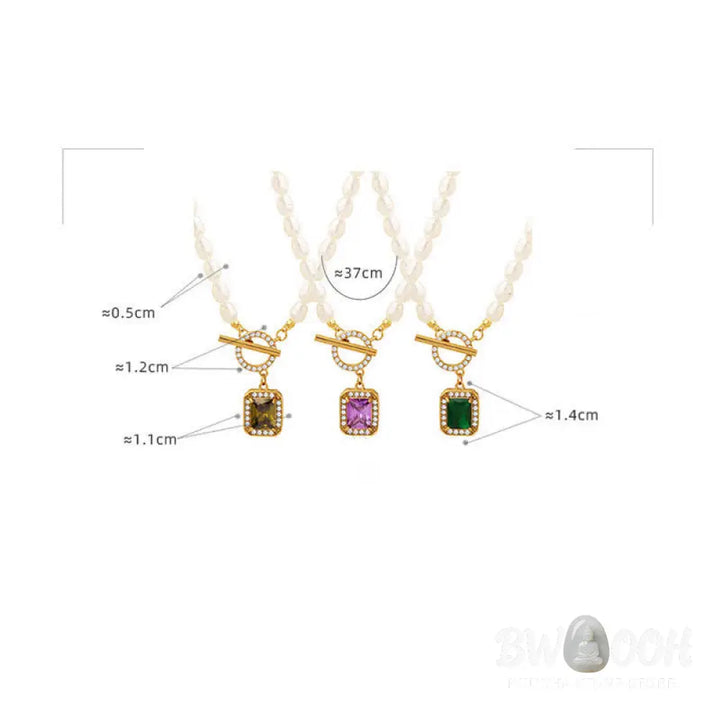 Buddha Stones Pearl Zircon Wealth Charm Necklace Pendant - BWOOOH - Necklaces &amp; Pendants