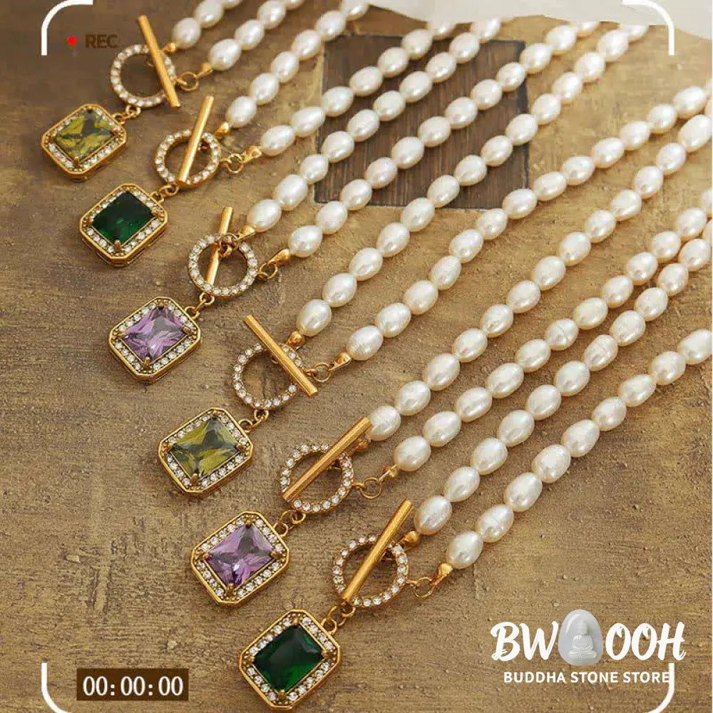 Buddha Stones Pearl Zircon Wealth Charm Necklace Pendant - BWOOOH - Necklaces &amp; Pendants