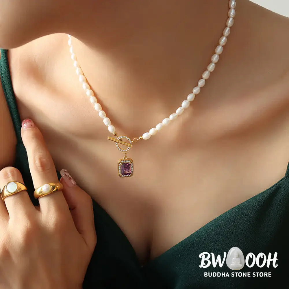 Buddha Stones Pearl Zircon Wealth Charm Necklace Pendant - BWOOOH - Necklaces &amp; Pendants