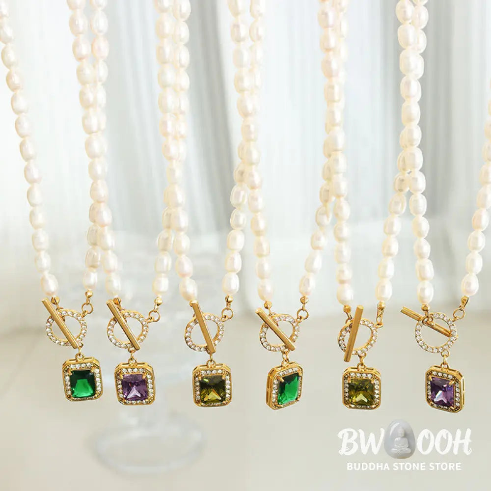 Buddha Stones Pearl Zircon Wealth Charm Necklace Pendant - BWOOOH - Necklaces & Pendants
