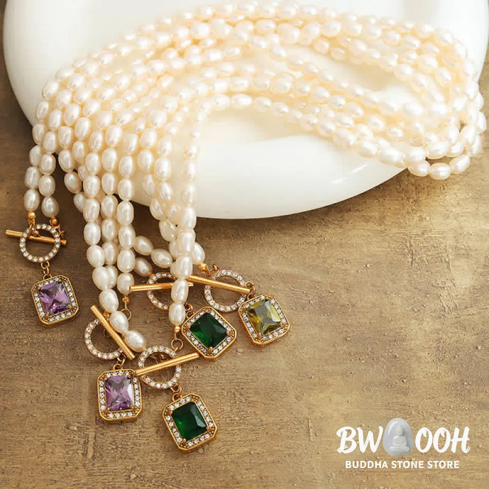 Buddha Stones Pearl Zircon Wealth Charm Necklace Pendant - BWOOOH - Necklaces &amp; Pendants