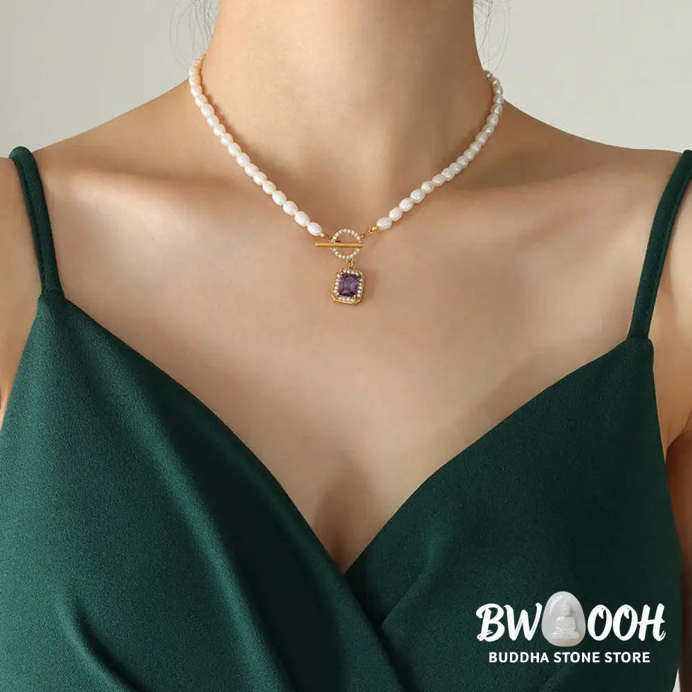 Buddha Stones Pearl Zircon Wealth Charm Necklace Pendant - BWOOOH - Necklaces &amp; Pendants