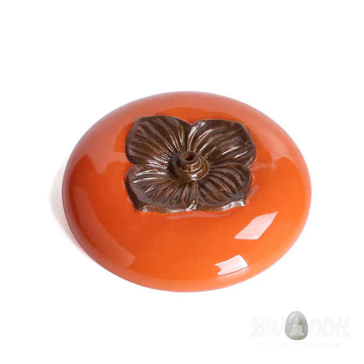 BWOOOH Persimmon Ceramic Meditation Healing Incense Burner Incense Holders - Ceramic Persimmon Incense Holder