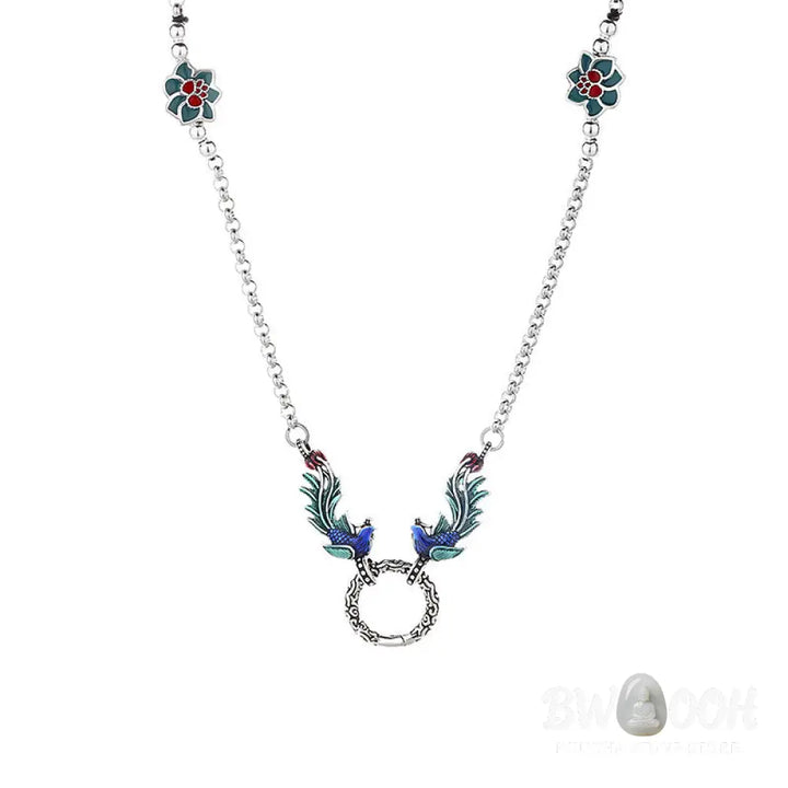 Buddha Stones Phoenix Lotus Flower Luck Protection Necklace Pendant - BWOOOH - Phoenix(Luck♥Strength) - Necklaces &amp;