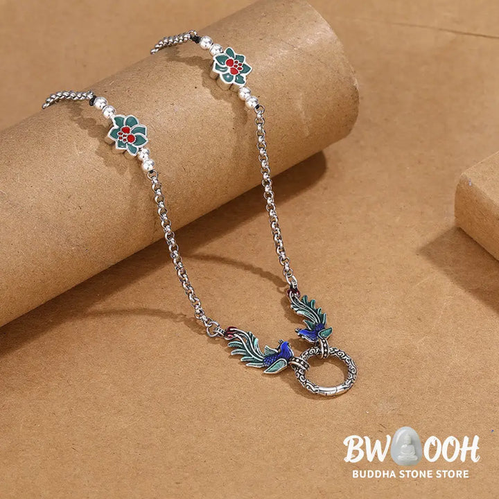 Buddha Stones Phoenix Lotus Flower Luck Protection Necklace Pendant - BWOOOH - Phoenix(Luck♥Strength) - Necklaces &amp;