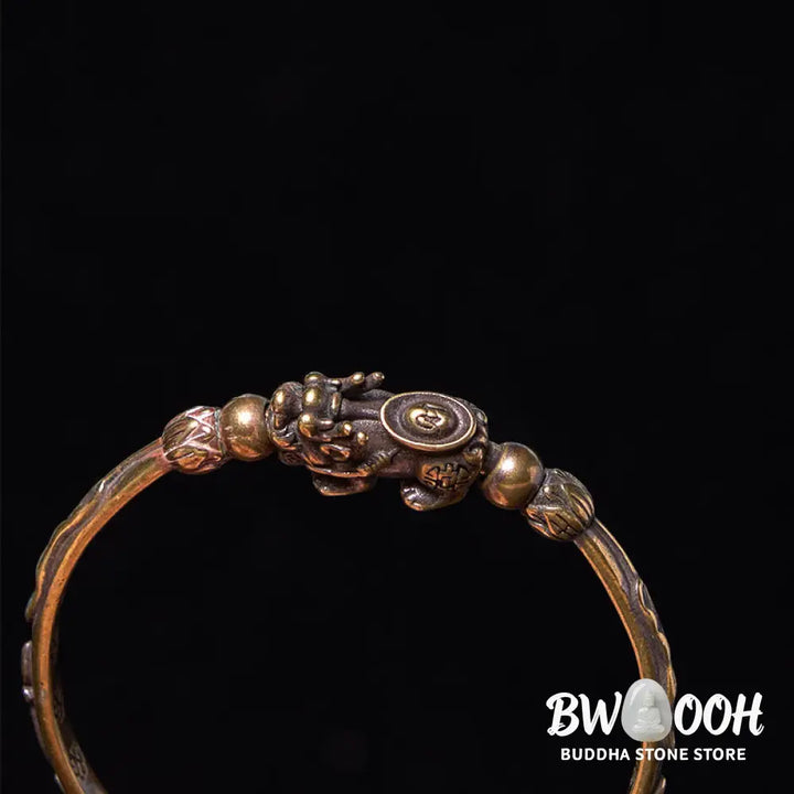 Buddha Stones Pi Xiu Carrying Coin Ingot Copper Brass Luck Wealth Bracelet Bangle - BWOOOH - Bracelet Bangle