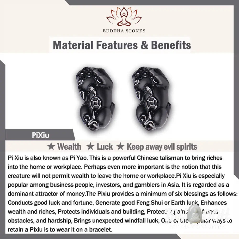 Buddha Stones Pi Xiu Carrying Compass Fu Character Copper Brass Luck Wealth Bracelet Bangle - BWOOOH - Bracelet Bangle