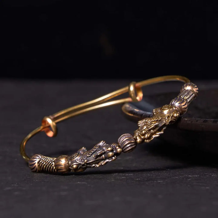 BWOOOH Pi Xiu Copper Brass Luck Keep Away Evil Spirits Bracelet Bangle - BWOOOH - Copper(Wrist Circumference: