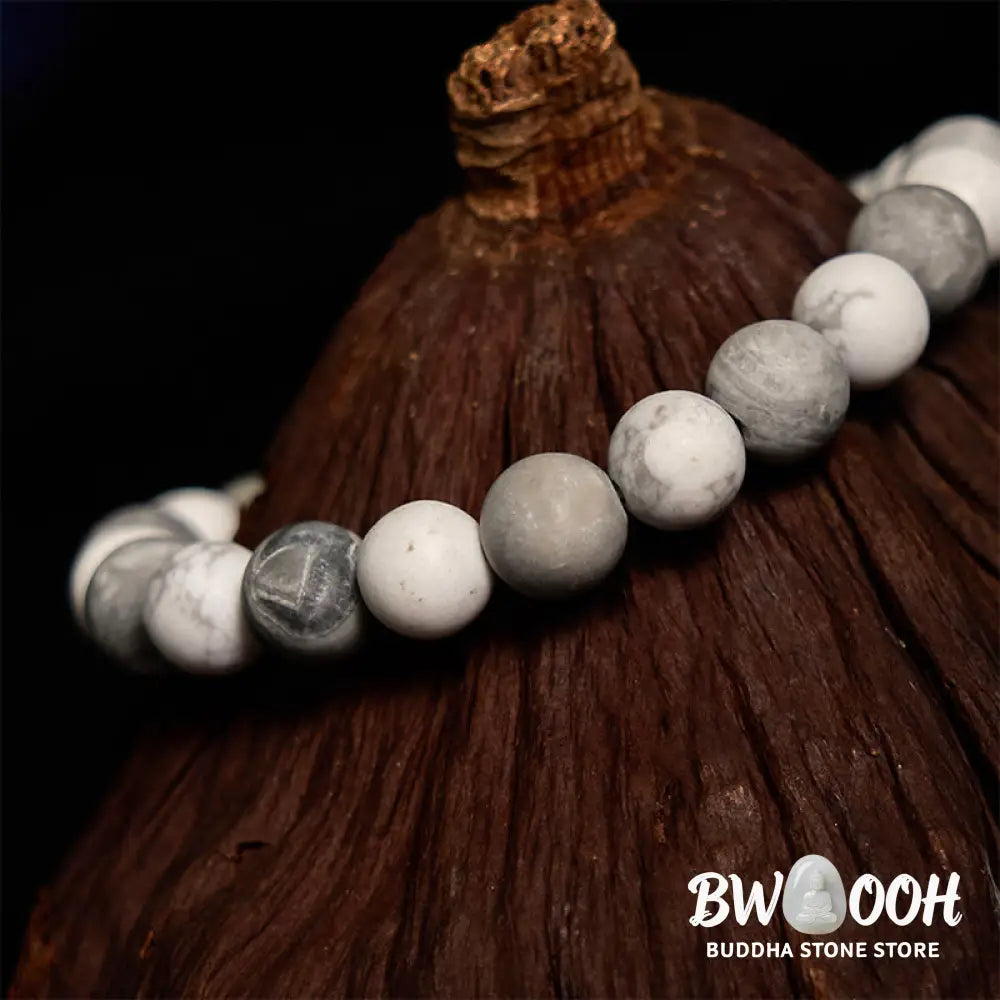 Buddha Stones Picasso Jasper White Turquoise Courage Bracelet - BWOOOH - Bracelet