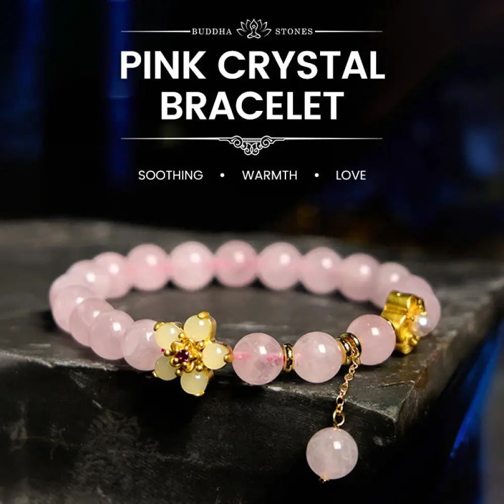 BWOOOH Pink Crystal Citrine Flower Warmth Bracelet - BWOOOH - Pink Crystal(Wrist Circumference: 14-16cm)