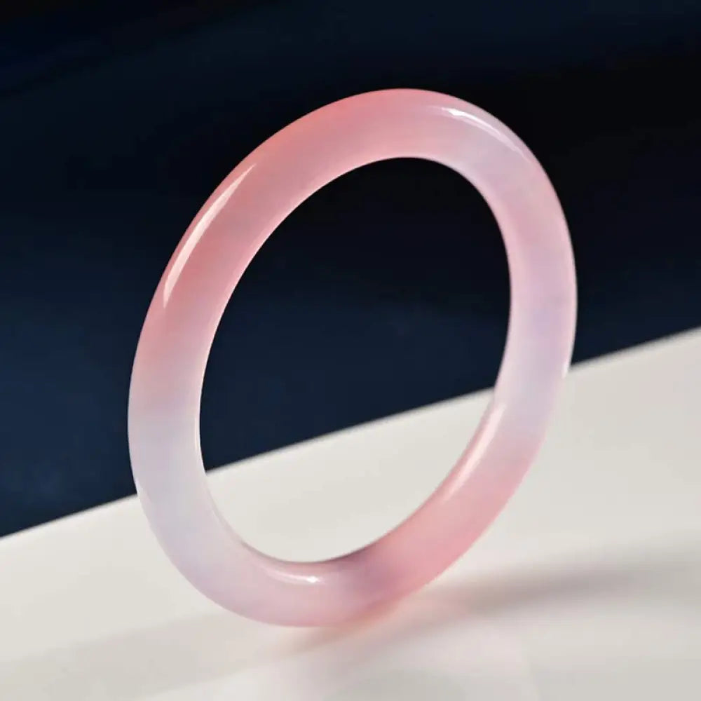 Buddha Stones Pink Crystal Love Warmth Bracelet Bangle - Round / 56-58mm - Bracelet