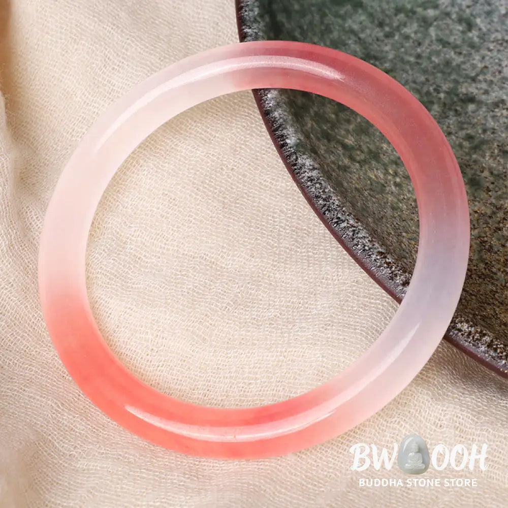 Buddha Stones Pink Golden Silk Jade Wealth Bracelet Bangle - BWOOOH - Bracelet &amp; Bangle