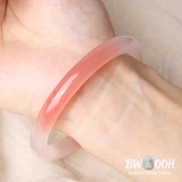 Buddha Stones Pink Golden Silk Jade Wealth Bracelet Bangle - BWOOOH - Bracelet &amp; Bangle