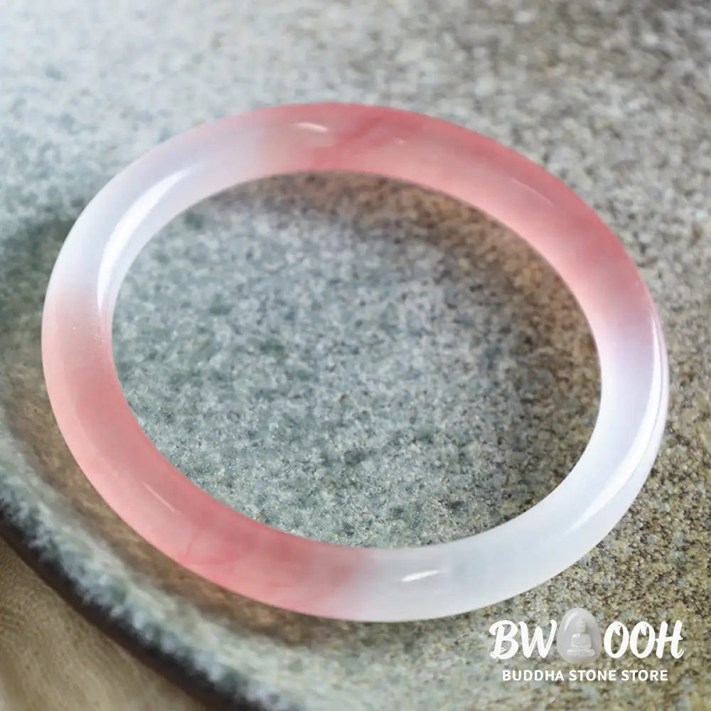 Buddha Stones Pink Golden Silk Jade Wealth Bracelet Bangle - BWOOOH - Bracelet & Bangle