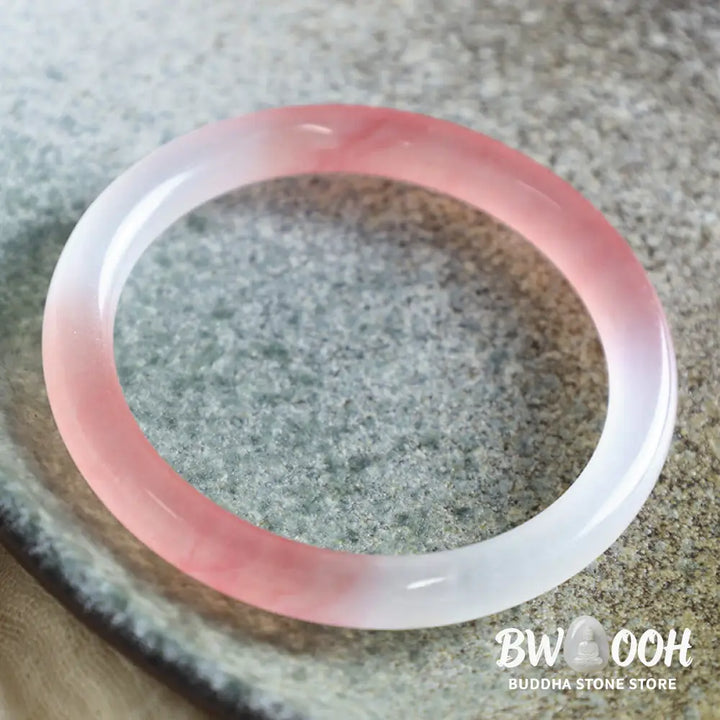Buddha Stones Pink Golden Silk Jade Wealth Bracelet Bangle - BWOOOH - Bracelet &amp; Bangle