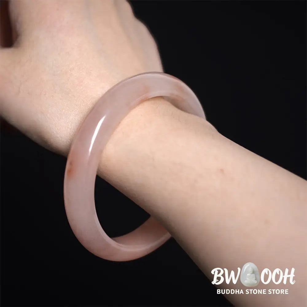 Buddha Stones Pink Golden Silk Jade Wealth Luck Bracelet Bangle - BWOOOH - Bracelet Bangle