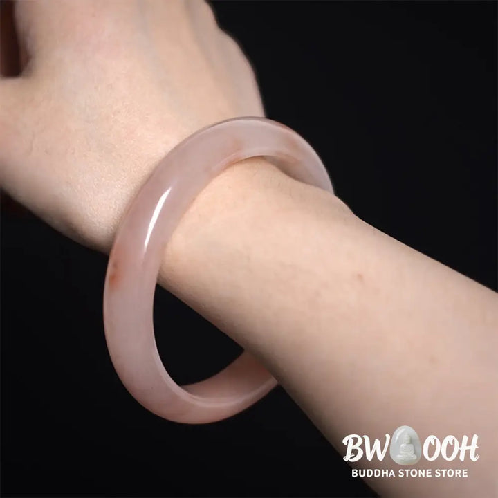 Buddha Stones Pink Golden Silk Jade Wealth Luck Bracelet Bangle - BWOOOH - Bracelet Bangle