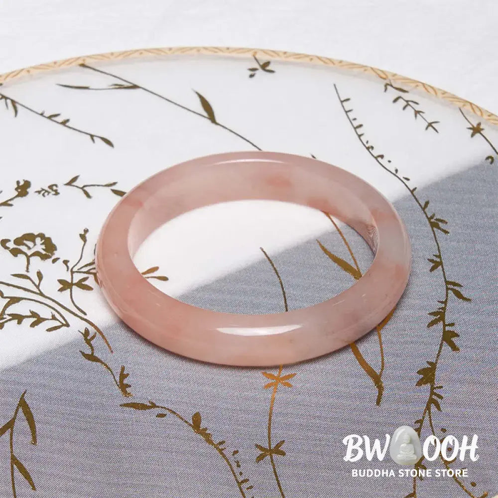 Buddha Stones Pink Golden Silk Jade Wealth Luck Bracelet Bangle - BWOOOH - Bracelet Bangle