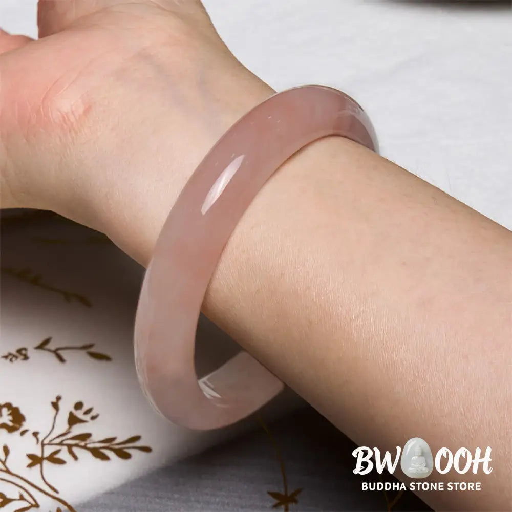 Buddha Stones Pink Golden Silk Jade Wealth Luck Bracelet Bangle - BWOOOH - Bracelet Bangle