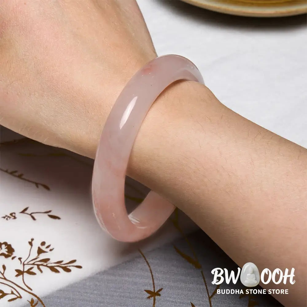Buddha Stones Pink Golden Silk Jade Wealth Luck Bracelet Bangle - BWOOOH - Bracelet Bangle