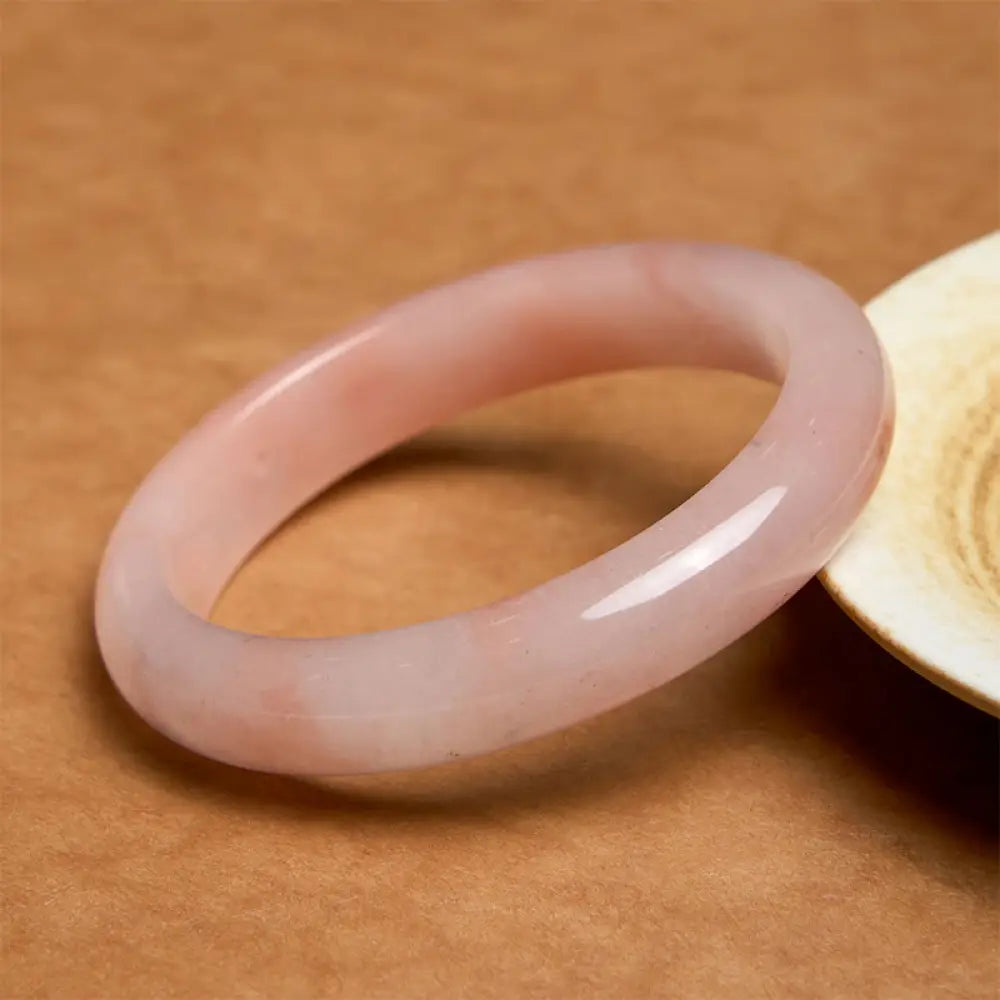 BWOOOH Pink Golden Silk Jade Wealth Luck Bracelet Bangle - BWOOOH - Flat / 54-56mm - Bracelet Bangle